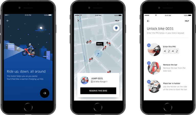 Jump bike store uber app