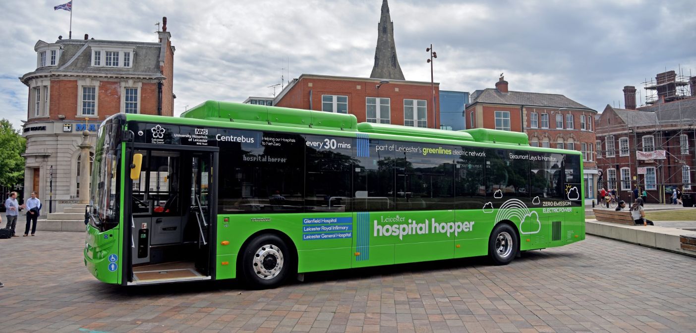 Electric bus service for hospitals launched in Leicester CiTTi